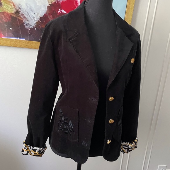 Akademiks / EUC Statement Blazer Black Velvet Lined Sz M - Picture 3 of 8